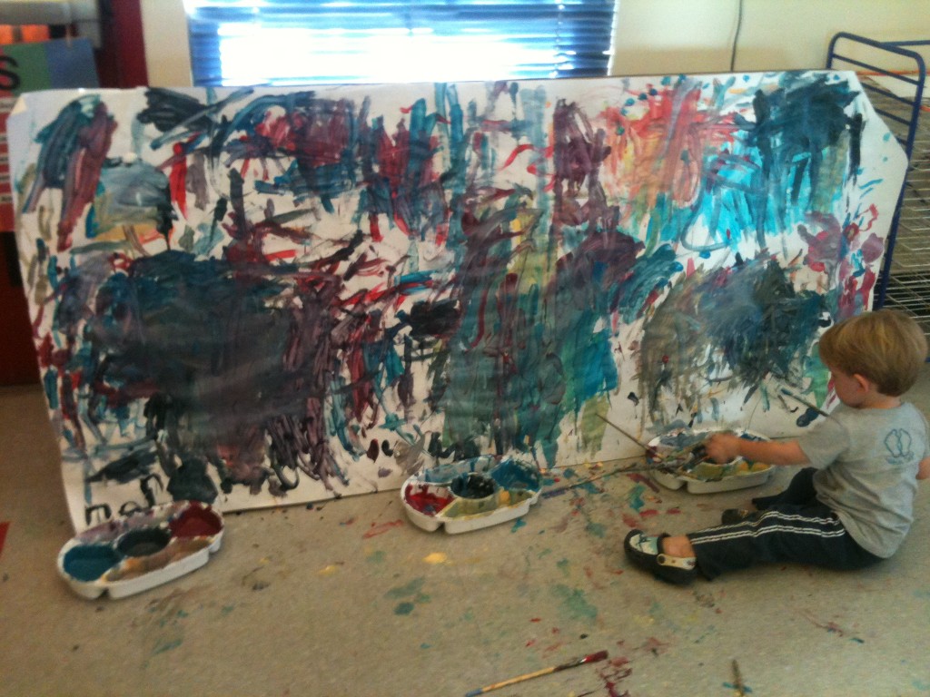 Preschooler painting