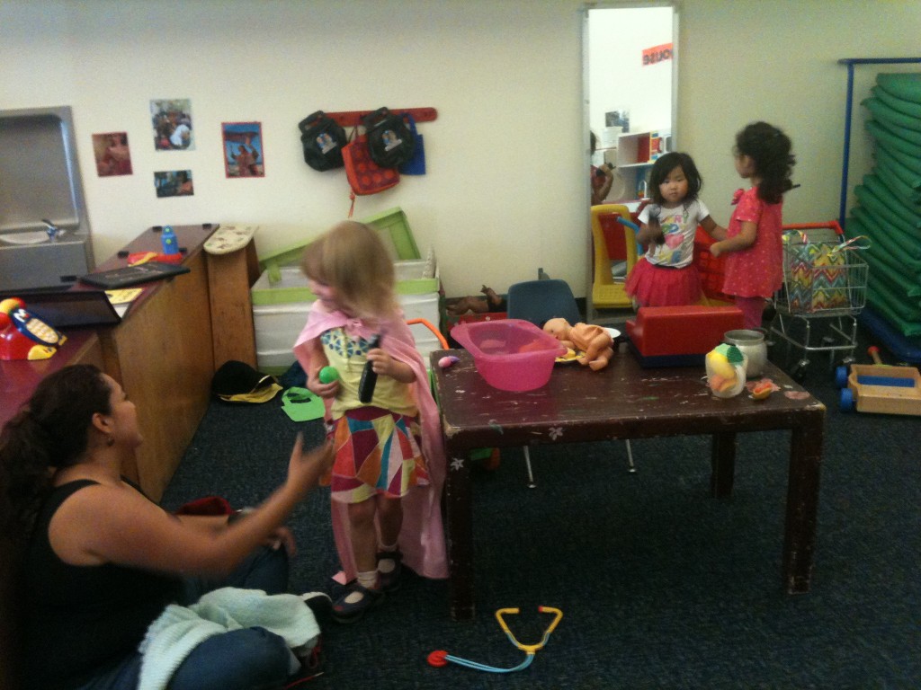 Preschooler girls playing